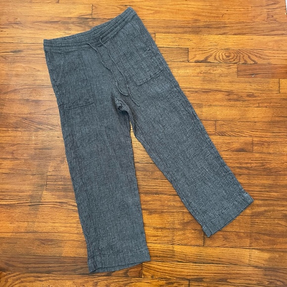 J. Jill Crinkle Linen Drawstring Wide Leg Pants Size S *FREE SHIP* - Picture 1 of 6